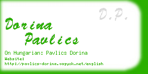 dorina pavlics business card